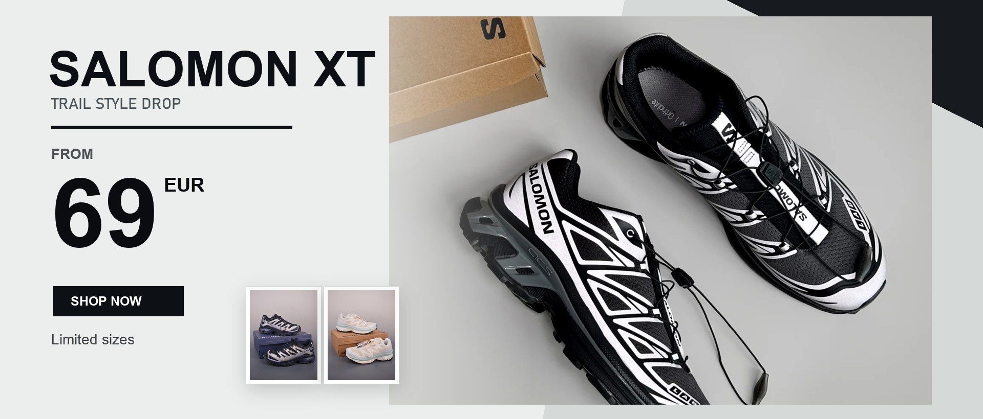 Salomon XT trail sneakers 69 EUR homepage banner