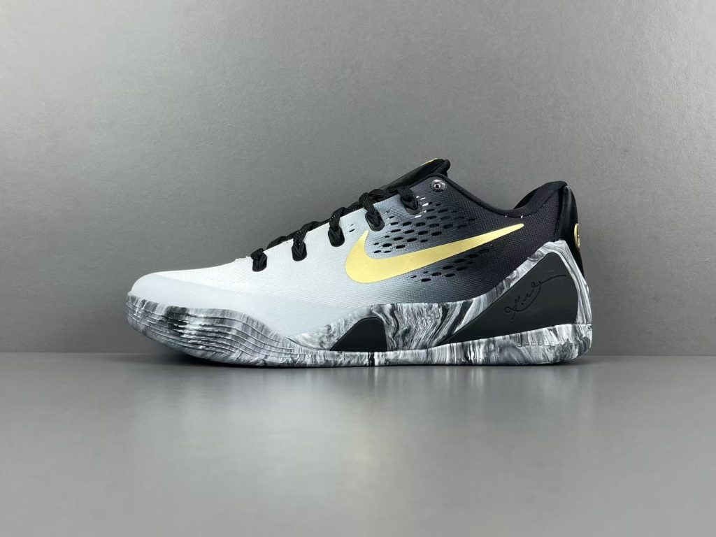 Nike Kobe 9 EM Low-Top Basketball Shoes Unisex Black White Sizes 40-48.5